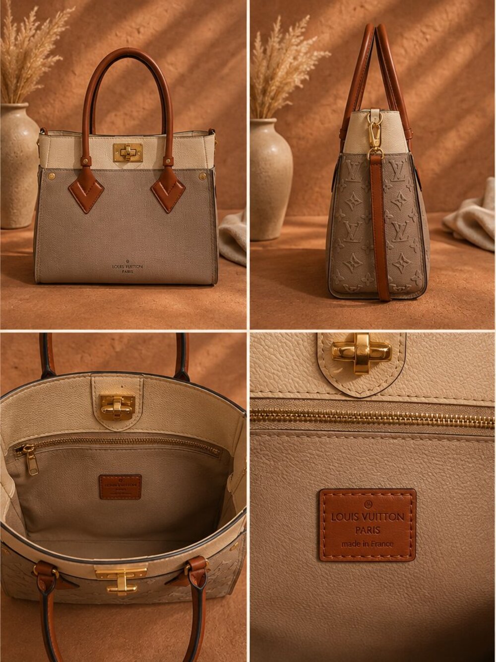 Authentic Louis Vuitton Embossed Monogram Leather Tote | Top Handle & Crossbody